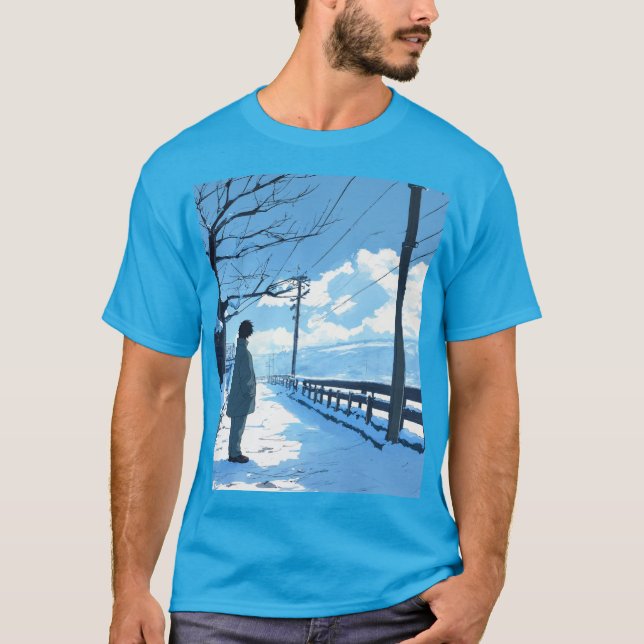 Solitary Winter - 90s Anime Nostalgia T Shirt (Framsida)
