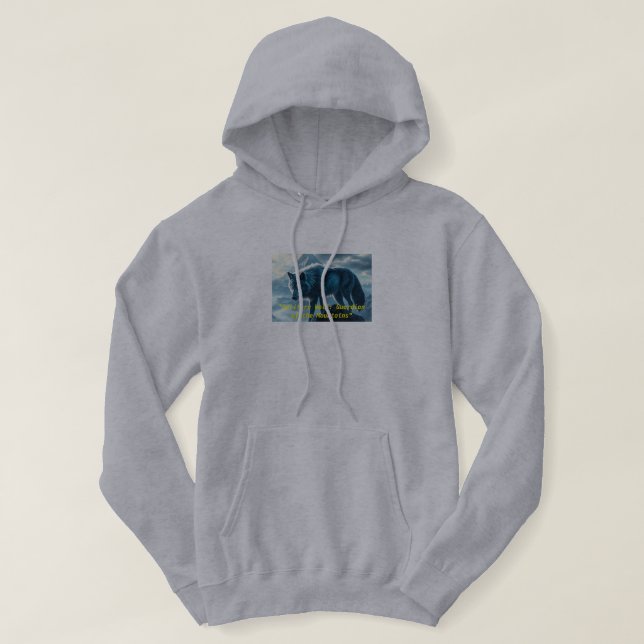 "Solitary Wolf: Guardian of the Mountains" Hoodie (Design framsida)