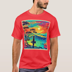 Solitory Figur vid Sunset T Shirt