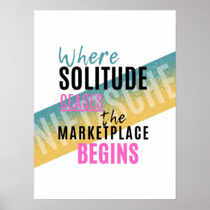 Solitude and folkmassor Introvert Nietzsche-citat Poster