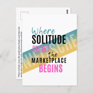 Solitude and folkmassor Introvert Nietzsche-citat Vykort