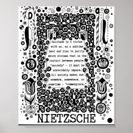 Solitude är ett dygdecitat av Nietzsche Poster