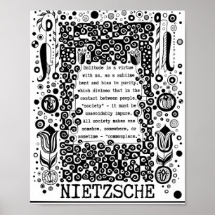 Solitude är ett dygdecitat av Nietzsche Poster