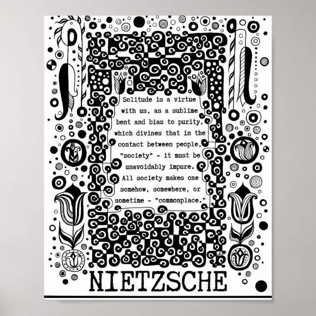 Solitude är ett dygdecitat av Nietzsche Poster (Framsidan)