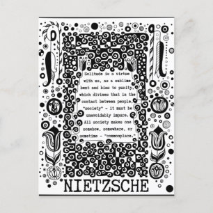 Solitude är ett dygdecitat av Nietzsche Vykort