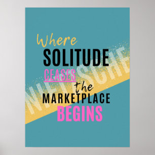 Solitude-introduktion Introvert Nietzsche-citat Poster