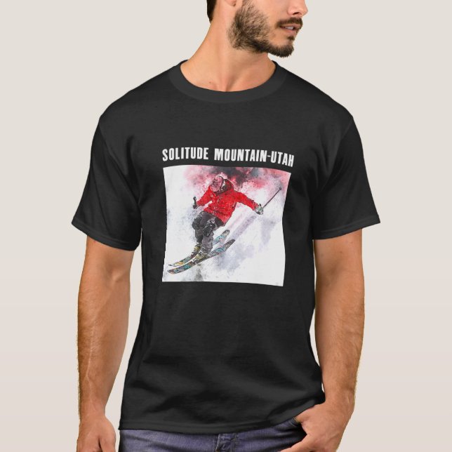 Solitude Mountain Utah Skiing Skier Ski Souvenir M T Shirt (Framsida)