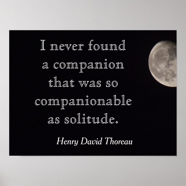Solitude Quote - Henry David Thoreau - print Poster (Framsidan)