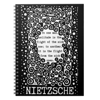 SOLITUDE svartvita citat av Nietzsche Anteckningsbok