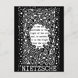 SOLITUDE svartvita citat av Nietzsche Vykort