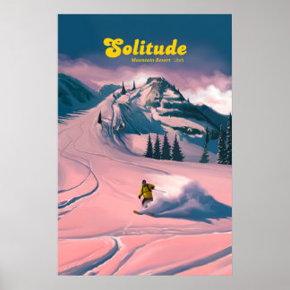 Solitude Utah Skidort Resemålningaffisch Poster
