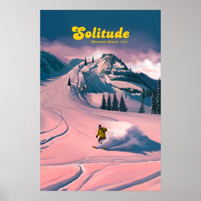 Solitude Utah Skidort Resemålningaffisch Poster (Framsidan)