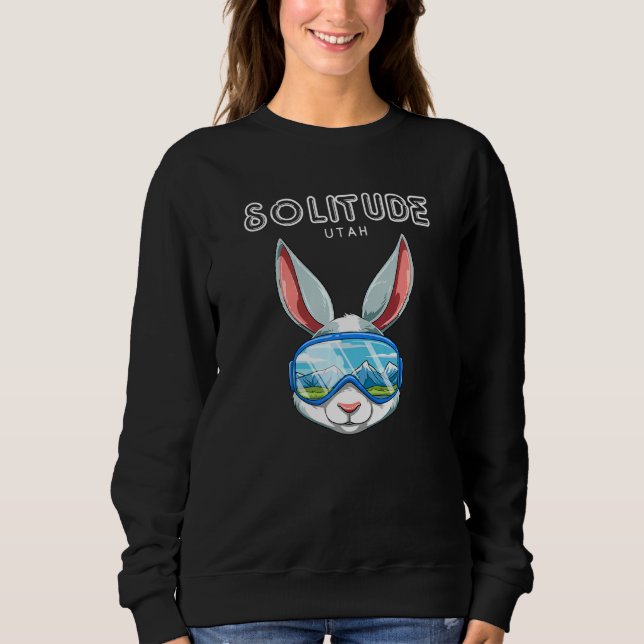Solitude Utah Usa Ski och Snowboard Rabbit T Shirt (Framsida)