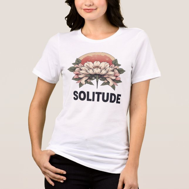 Solitude Vintage Pionblomma Retro Sol Estetik  T Shirt (Framsida)
