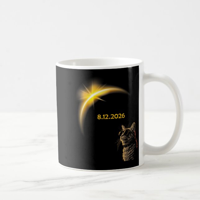 Solkatteförmörkelse se totalitet 12 augusti 2026 kaffemugg (Höger)