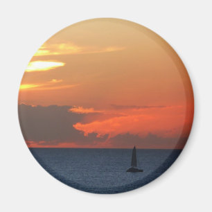 Solkluster och Sjölandskap för segelbåtar Magnet