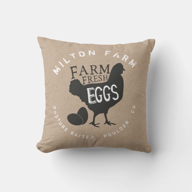 Solkraftmonogram, färska ägg från gård kudde (Framsida)