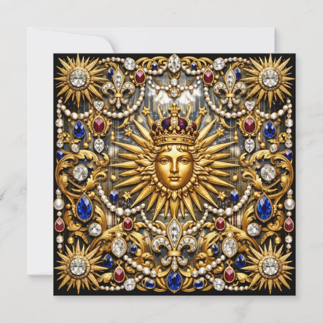 Solkungen Versailles fransk utsmyckning Inbjudningar (Framsida)
