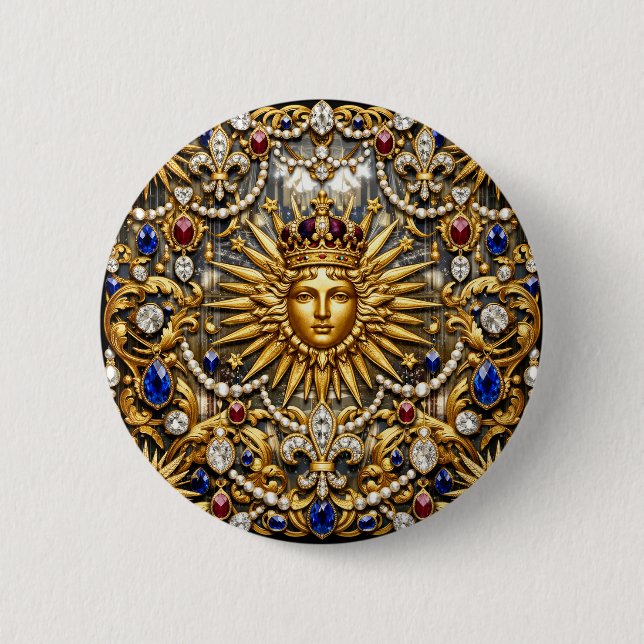 Solkungen Versailles fransk utsmyckning Knapp (Framsida)