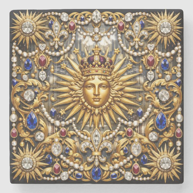 Solkungen Versailles fransk utsmyckning Stenunderlägg (Framsidan)
