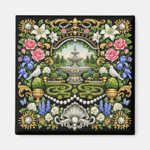 Solkungens Versaillesinspirerade trädgård Magnet