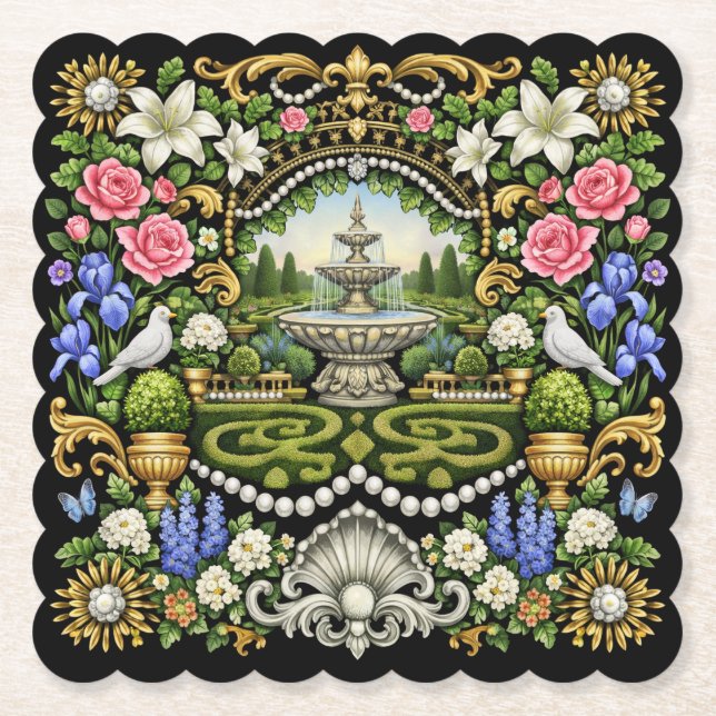 Solkungens Versaillesinspirerade trädgård  Underlägg Papper (Framsida)