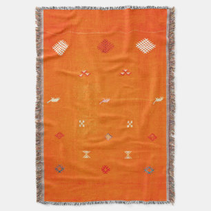 Solkysst komfort: Orange Boho Marockansk Filt