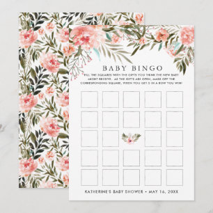 Solkysst Sommar Blommig Baby Shower Bingo Inbjudningar