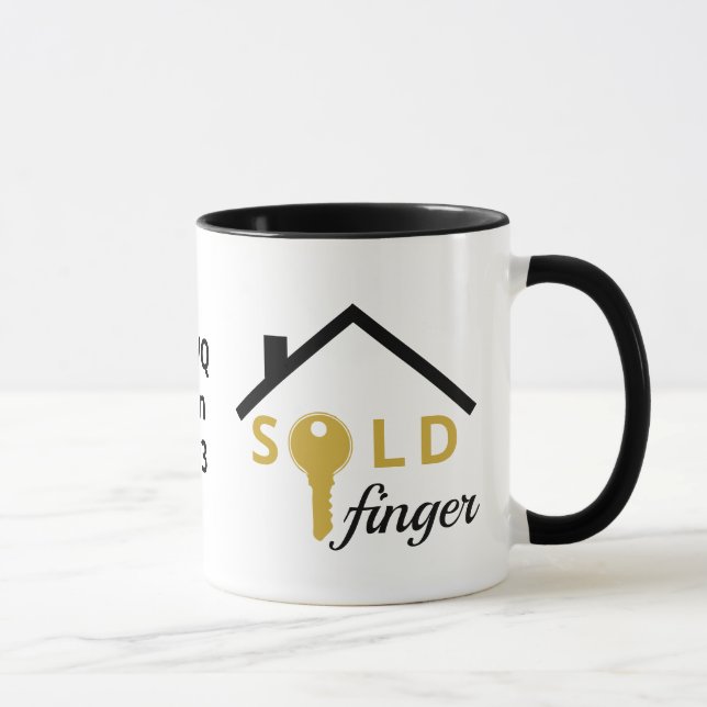 SolLD FINGER Roligt Real Gods Agent Realtor Mugg (Höger)