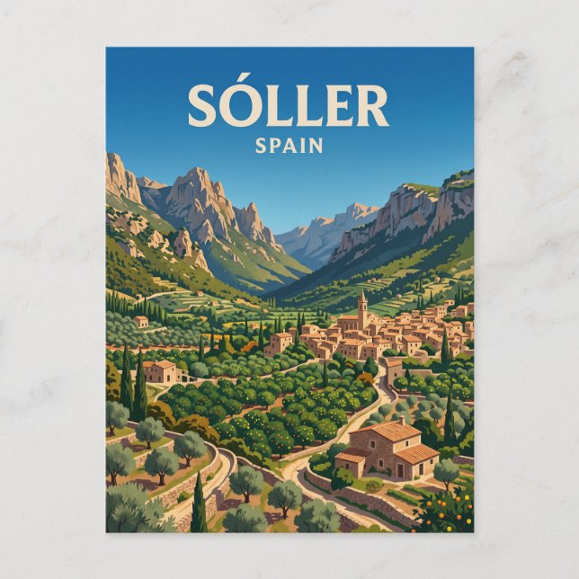 Sóller-dalen Spanien Vykort (Framsida)