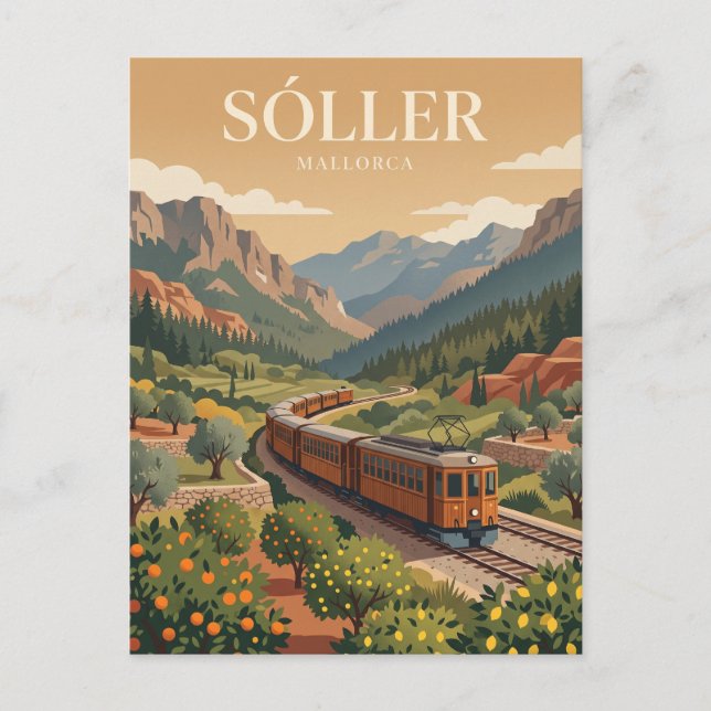 Sóller järnväg Spanien Vykort (Framsida)