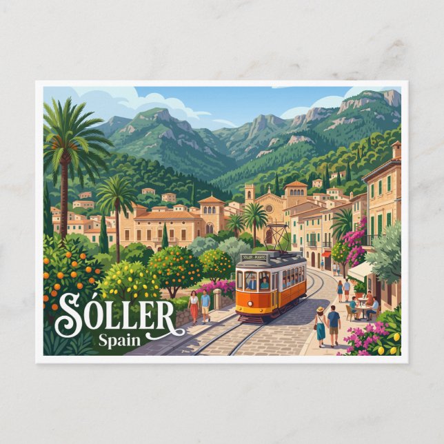Sóller Spanien Vykort (Framsida)