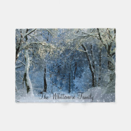 Sollight Snö Winter Forest Namn Fleece Blanket