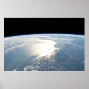 Sollint reflekterar utanför Mexikos Bukt Poster
