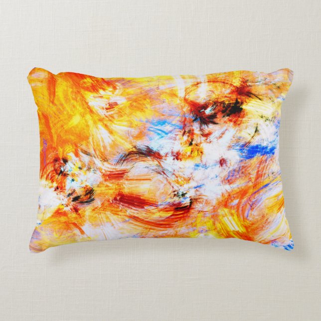 Solljus. Abstraktens vackra multifärgad - ljusa ko Prydnadskudde (Framsidan)