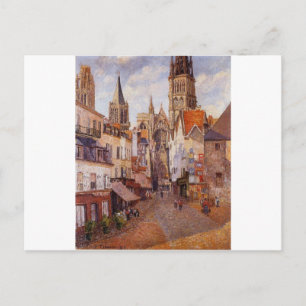 Solljus, eftermiddag, La Rue de l'Epicerie, Rouen Vykort