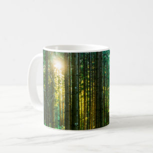 Solljus genom Forest Träd Kaffemugg