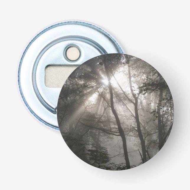 Solljus genom Träd Mörk Woodland Flasköppnare (Framsidan)