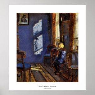 Solljus i blårumskonst av Anna Ancher Poster