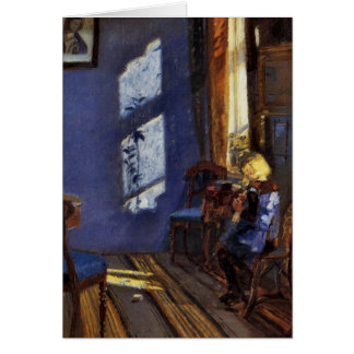 Solljus i blåtten hyr rum konst av Anna Ancher Hälsningskort