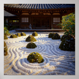 Solljus och skuggor - Rakad Gravel Zen Garden Poster