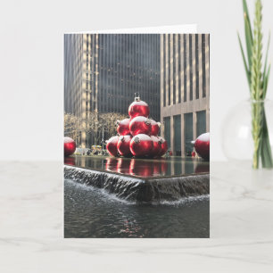 Solljus och Snö NYC Rockefeller Center jul Helgkort