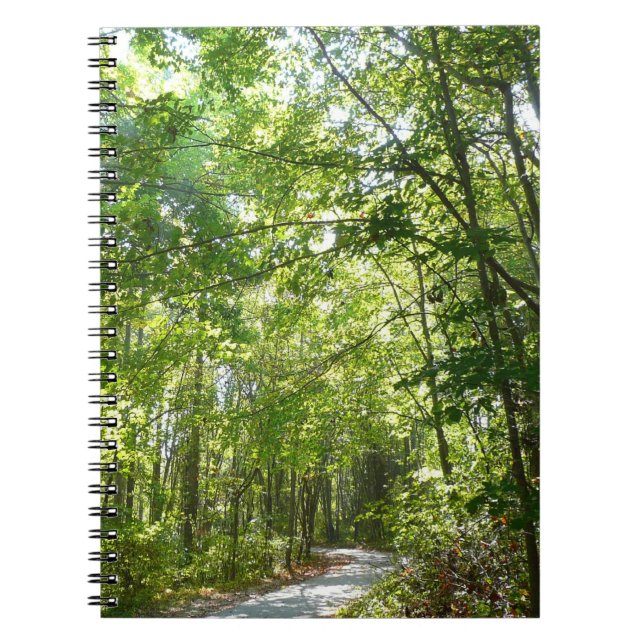 Solljus på träbelagd Väg vid Centennial Park Anteckningsbok Med Spiral (Framsidan)