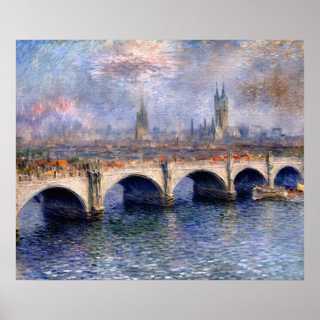 Solljuseffekt för Waterloo Bridge Poster (Framsidan)