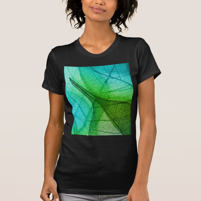 Solljusfiltrering genom transparent Löv T Shirt (Framsida)