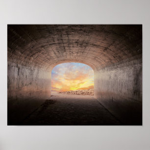 solljusflöde i tunneln poster