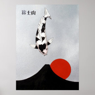 Sollöneförhöjning Mono Utsuri för Mt Fuji Poster