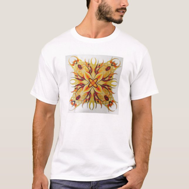 "SolMandala #1" vid Aaron Brader Tee Shirt (Framsida)
