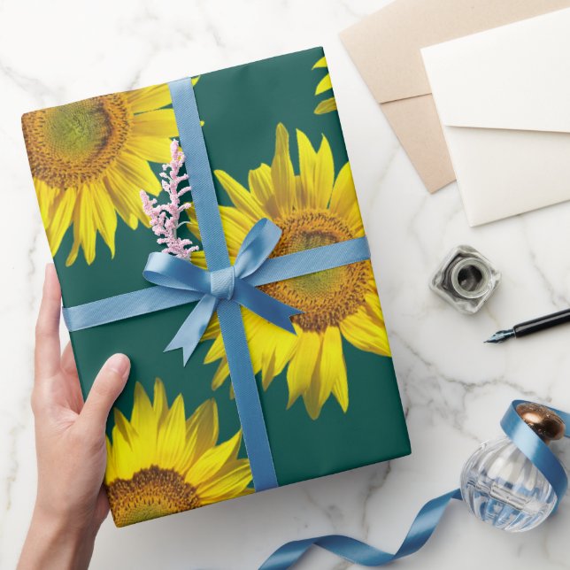 Solmönstrat teal presentpapperrulle presentpapper (Gifting)