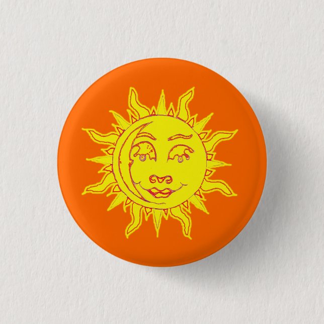 Solmotiv knäppas klämmer fast emblem knapp (Framsida)